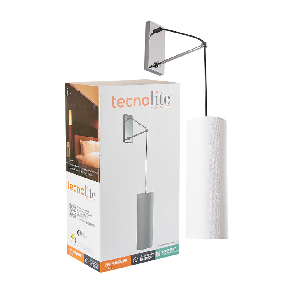 LÁMPARA DE INTERIOR TECNOLITE OKUL II PARA SOBREPONER EN MURO BASE E27 ***TECNOLITE HAE***