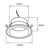 LUMINARIO INT. EMPOT. TECHO 20W/100-277V. 3000K BLANCO LUZ SUAVE CALIDA KAMUY