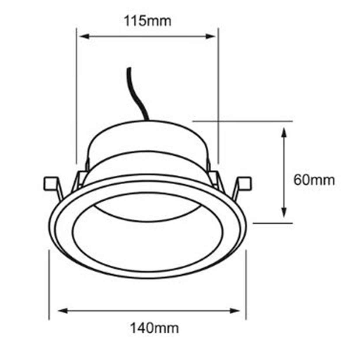 LUMINARIO INT. EMPOT. TECHO 20W/100-277V. 3000K BLANCO LUZ SUAVE CALIDA KAMUY