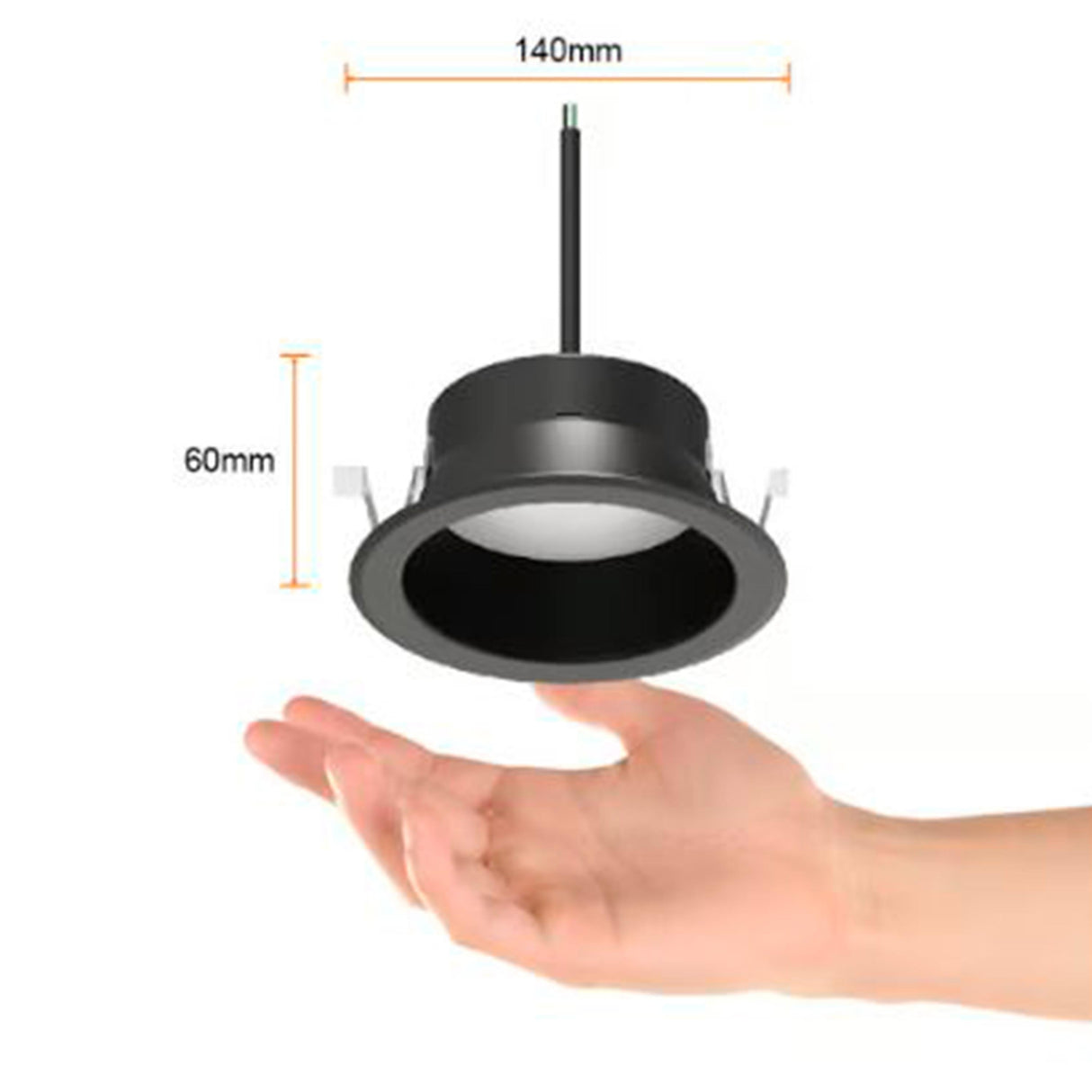 LUMINARIO INT. EMPOT. TECHO 20W/100-277V. 3000K NEGRO LUZ SUAVE CALIDA KAMUY