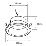 LUMINARIO INT. EMPOT. TECHO 20W/100-277V. 6500K NEGRO L.D. KAMUY