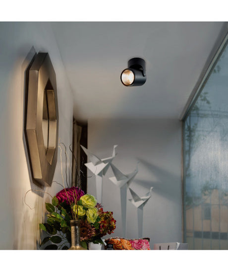 LÁMPARA DE INTERIOR LED TECNOLITE ALRIYA II SPOT PARA SOBREPONER 20W LUZ SUAVE CÁLIDA DIRIGIBLE NEGRO *** EXHIBIDO ***