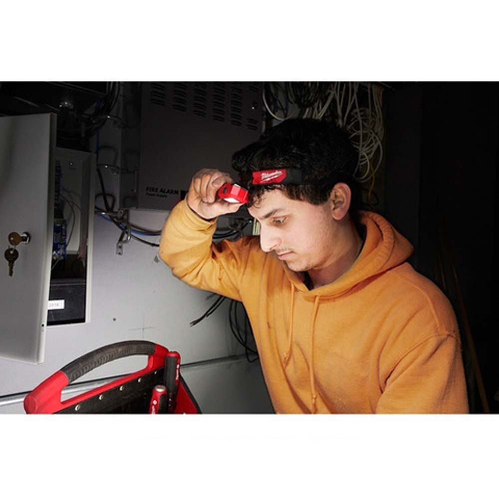 LINTERNA PARA CASCO / CABEZA 300 LUMENES 4 CLIPS PARA CASCO 3 BATERIAS AAA MILWAUKEE