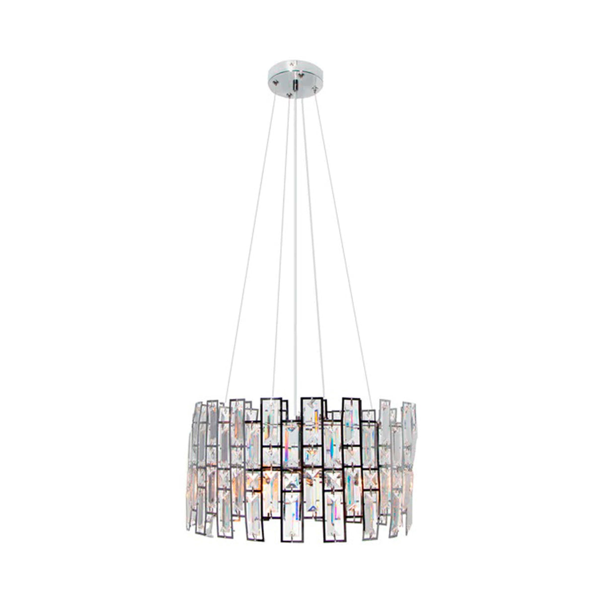 LAMPARA COLGANTE CROMO 40W E14 3 LUCES 120V S/FOCO