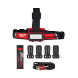 LINTERNA PARA CASCO / CABEZA PERFIL BAJO 600 LUMENES RECARGABLE USB REDLITHIUM BATERIA USB REDLITHIUM CABLE USB 4 GANCHOS PARA CASCO UNIVERSALES MILWAUKEE
