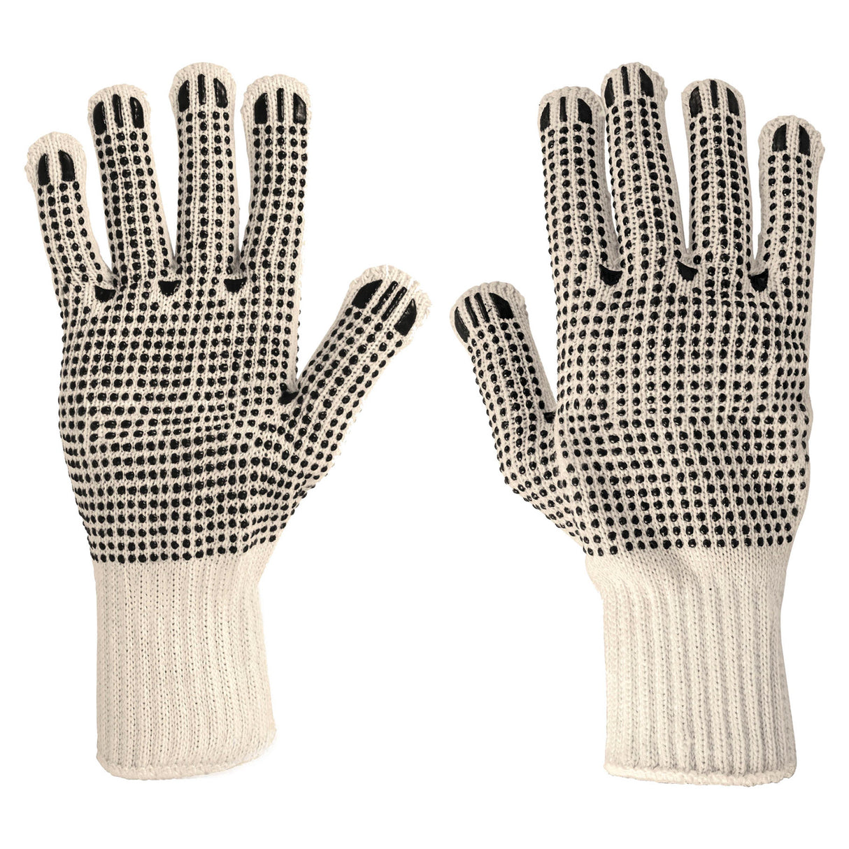 GUANTES DE ALGODON CON PUNTOS DE PVC EN PALMA Y PRETUL