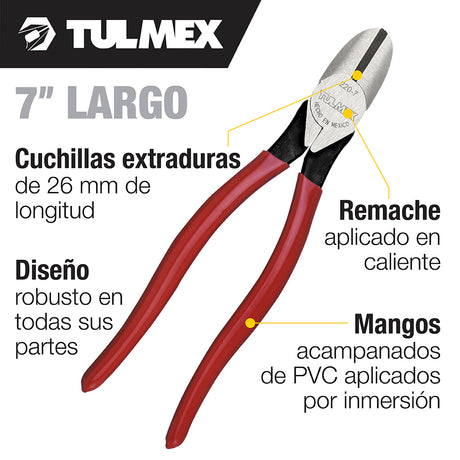 PINZA CORTE DIAGONAL 7" PARA TRABAJO PESADO TULMEX KLEIN TOOLS