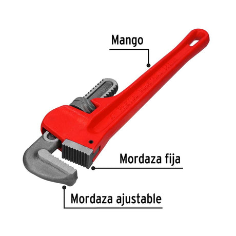 LLAVE PARA TUBO STILSON 14" PRETUL MCA TRUPER HERRAMIENTAS