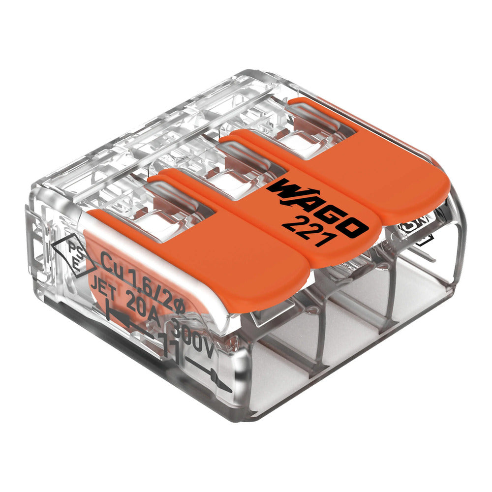 CONECTOR DE EMPALME 3 CONDUCTORES C/PALANCAS DE OPERACION CAL 12 AWG