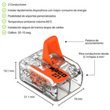 CONECTOR DE EMPALME 2 CONDUCTORES C/PALANCAS DE OPERACION CAL 10 AWG