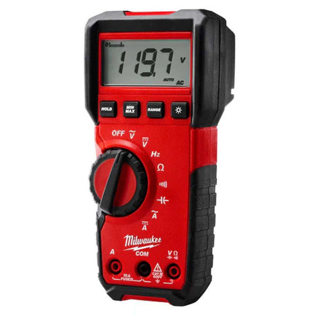 MULTIMETRO DIGITAL TRUE RMS ALTA RESISTENCIA CAT III 600V-10A AC/DC INCLUYE DOS BATERIAS AA Y CABLES DE PRUEBA MILWAUKEE