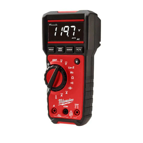 MULTIMETRO DIGITAL TRUE RMS CAT III 600V-10A AC/DC INCLUYE 1 TERMOPAR DOBLE TIPO BANANA DOS BATERIAS AA Y CABLES DE PRUEBA MILWAUKEE