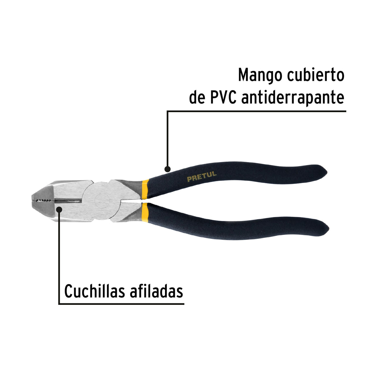 PINZA PESADA DE ELECTRICISTA 9" PRETUL