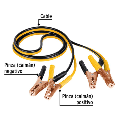 CABLES PASA CORRIENTE CAL. 10 AWG (5MM2) 2.5 MTS. 125A. C/FUNDA CAP-2510P 22808 TRUPER PRETUL
