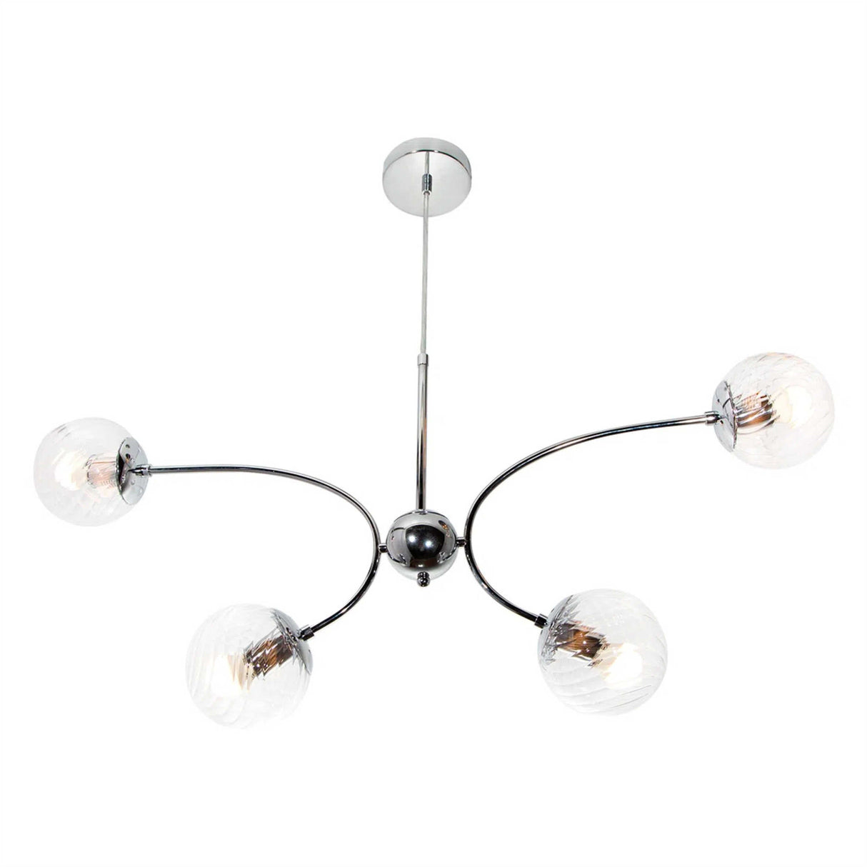 LAMPARA COLGANTE CROMO 4 LUCES E27 40W  *** HA. LUMI ***