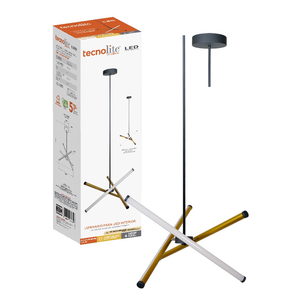 LUMINARIO INTSUSP LED 22W 30K DORADO