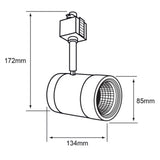 SPOT DE RIEL LED INDUS I TECNOLITE DIRIGIBLE DE INTERIOR 22W LUZ SUAVE CÁLIDA NEGRO