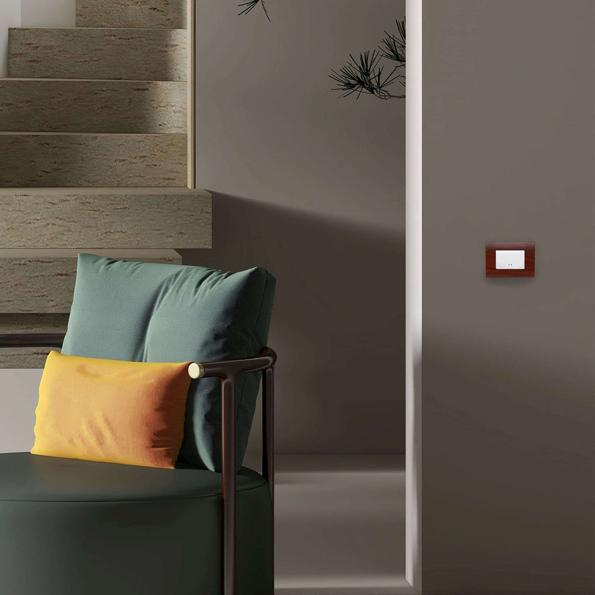 APAGADOR SENCILLO ESTEVEZ STYLO STATUS CON VISOR 3 MÓDULOS BLANCO ALPINO ***HAE2025***