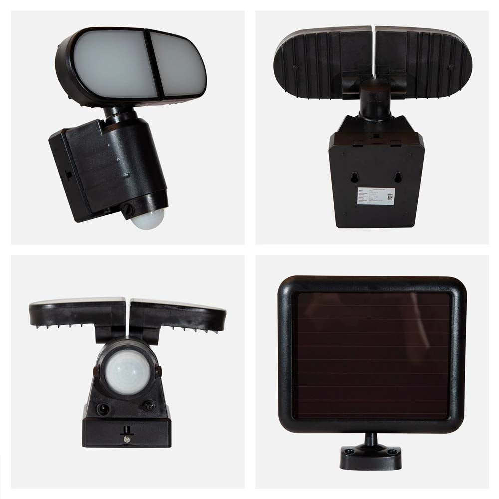 REFLECTOR SOLAR LED DOBLE CON SENSOR MOVIMIENTO 8W IP44 6500K