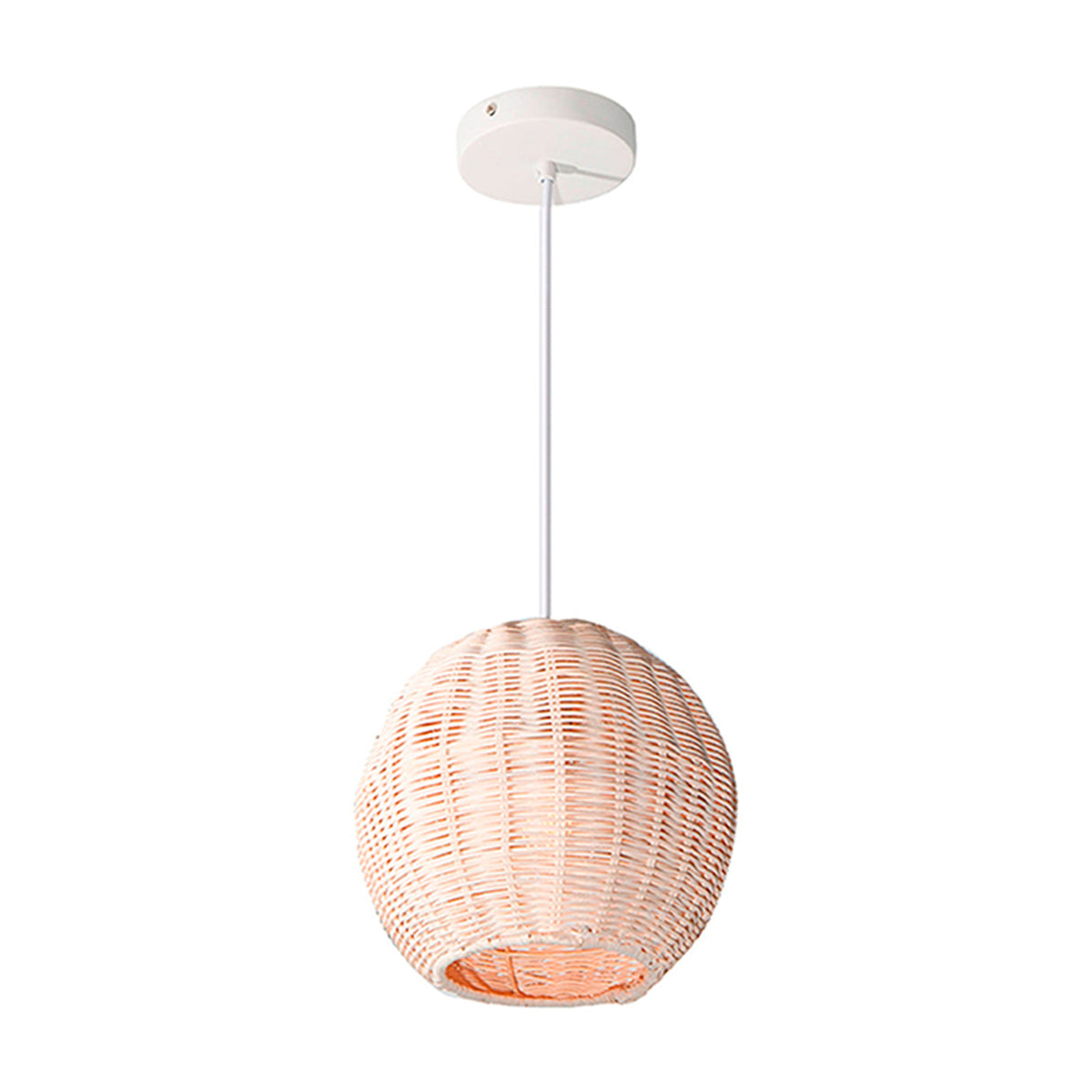 LAMPARA COLGANTE ARTESANIA NATURAL BLANCO E27 40W 1 LUZ 120V 23.5X23.5X23.5 S/FOCO *** HA. LUMI ***