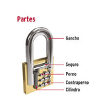 CANDADO DE LATON 50MM LLAVE TETRA BLISTER HERMEX BASIC MCA TRUPER