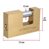 CANDADO ANTIPALANCA 75MM CUERPO DE LATON HERMEX BASIC MCA TRUPER *** OFRECER L20C75EB ***