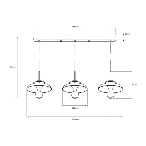 LUMINARIO INT SUSP LED 23W 30K NEGRO CROMO