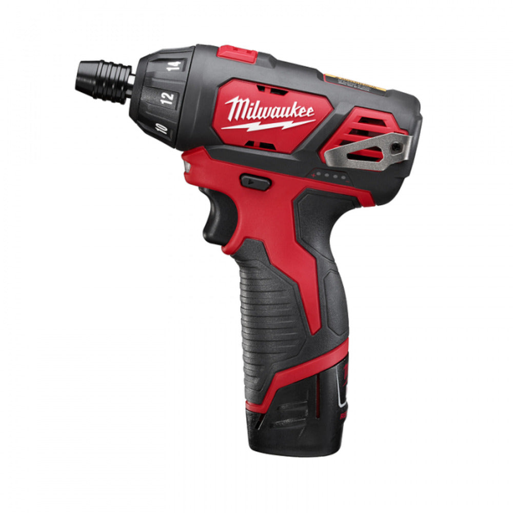 KIT DESTORNILLADOR HEXAGONAL 1/4" M12 INCLUYE2 BATERIAS 12 VOLTS REDLITHIUM ION CAPACIDAD EXTENDIDA XC 1.5AMP M12 1 CARGADOR DE BATERIA REDLITHIUM DE IONES DE LITIO M12 MILWAUKEE