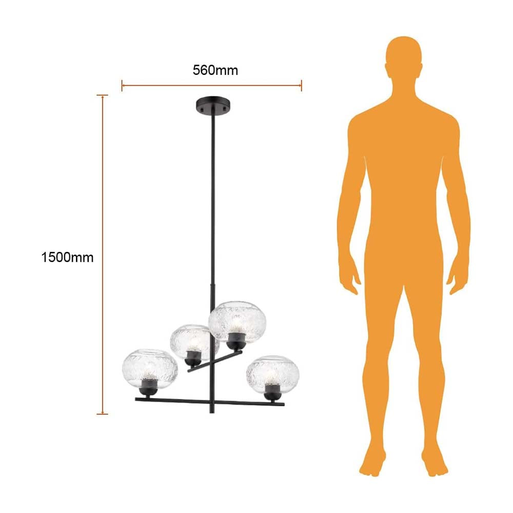 COLGANTE DE CRISTAL TECNOLITE DIADEM II 1.5M DE ALTURA 240W CUATRO BASES E27 NO INCLUYE FOCOS ***TECNOLITE HAE***