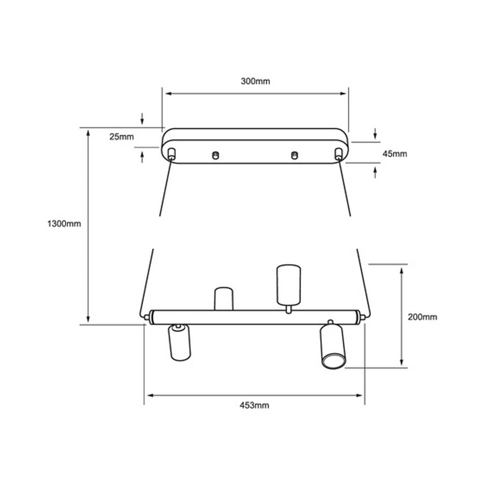 LUMINARIO INT. COLG. 4X8.5W/100-240V. KANG