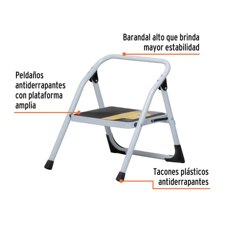 ESCALERA TUBULAR PLEGABLE 1 PELDAÑO PRETUL ***HAE2025***