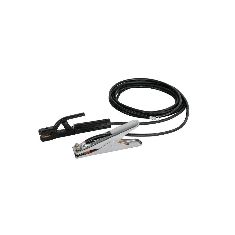 JUEGO DE 2 CABLES CON PINZAS DE TIERRA PARA SOLDAR PRETUL