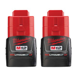 KIT HERRAMIENTAS INALAMBRICAS M12: TALADRO PERCUTOR / DESTORNILLADOR 3/8" DESTORNILLADOR DE IMPACTO HEXAGONAL 1/4" M12 2 BATERIAS 12V. 1.5AMP M12 CARGADOR DE BATERIA M12 MILWAUKEE