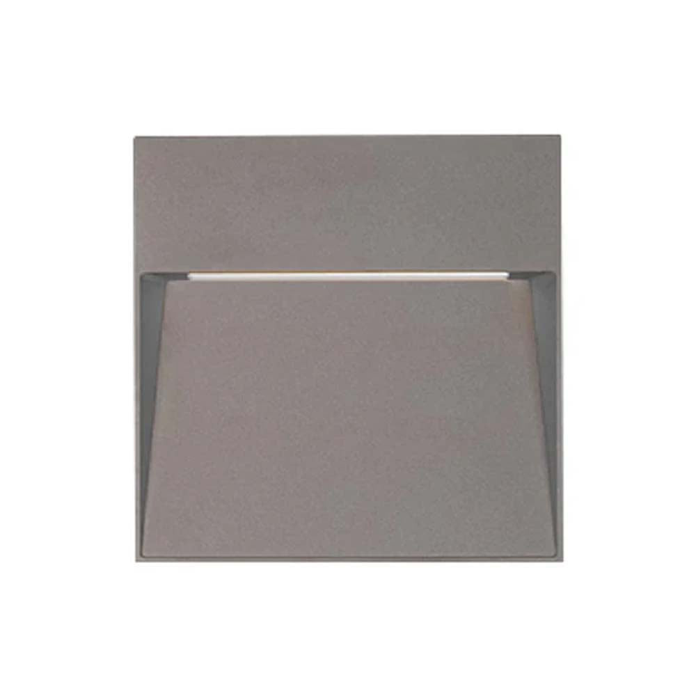 LUZ DE CORTESIA LED SOBREP. MURO 24W/127V. 3000K ALUM. GRIS KAVE III ***HAE***