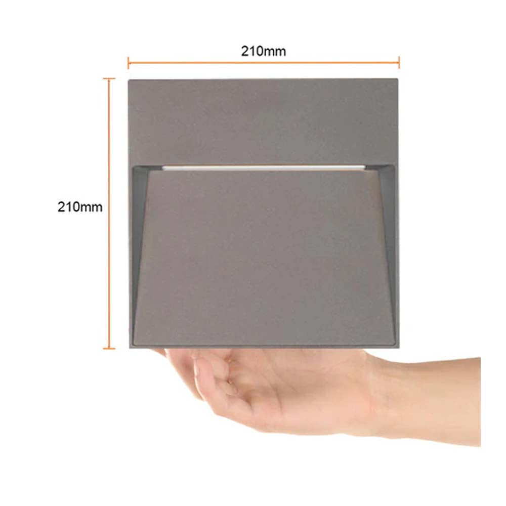 LUZ DE CORTESIA LED SOBREP. MURO 24W/127V. 3000K ALUM. GRIS KAVE III ***HAE***