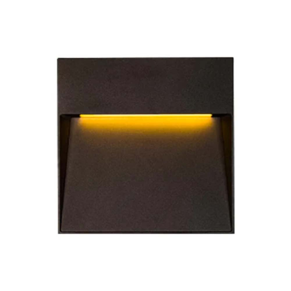 LUZ DE CORTESIA LED SOBREP. MURO 24W/127V. 3000K ALUM. NEGRO KAVE III ***TECNOLITE HAE***