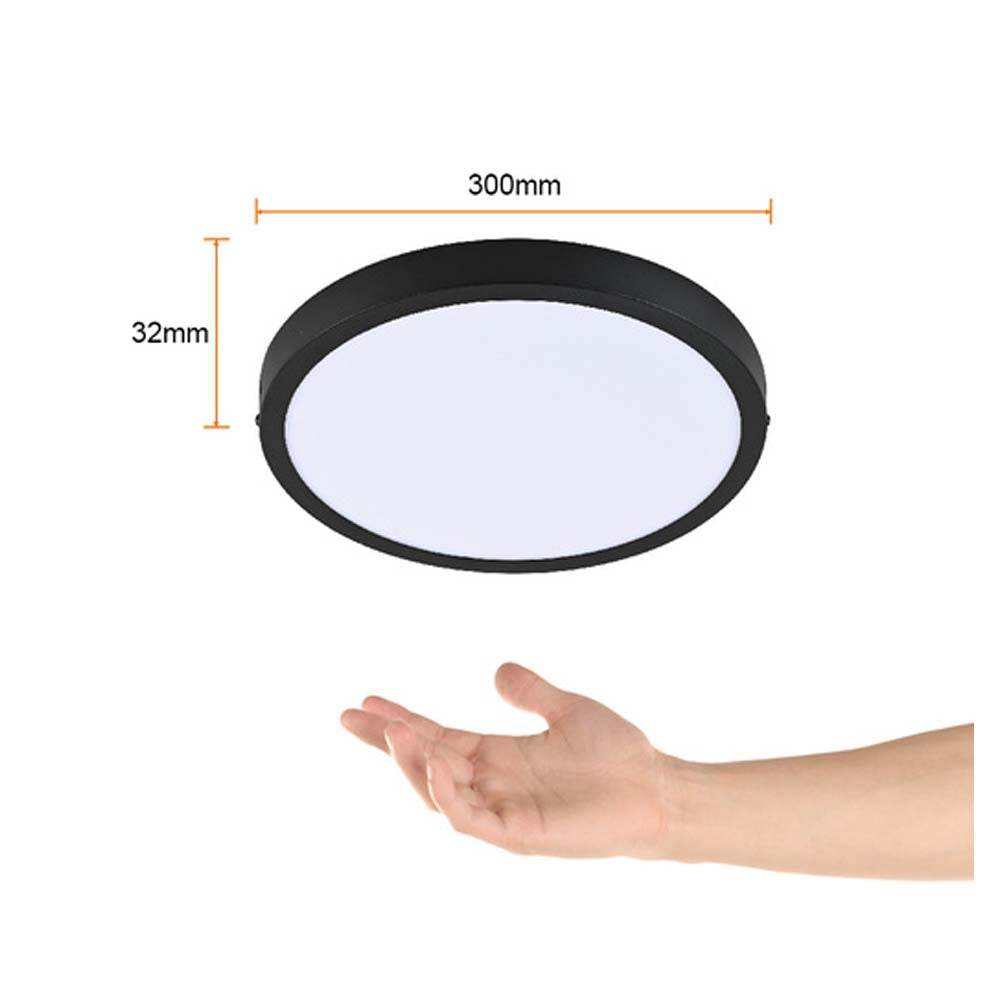LUM LED SOBREPONER REDONDO 24W 6500K 100-240V NEGRO