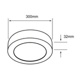 LUM LED SOBREPONER REDONDO 24W 6500K 100-240V NEGRO