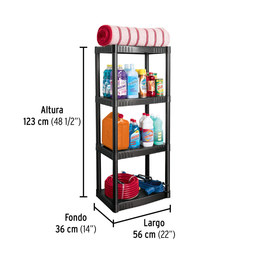 ESTANTE PLASTICO 4 REPISAS PRETUL EST-4P