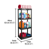ESTANTE PLASTICO 4 REPISAS PRETUL EST-4P