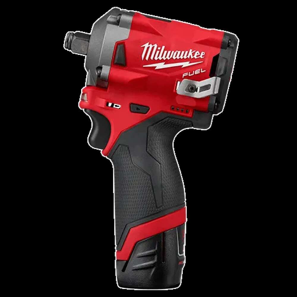 KIT LLAVE DE IMPACTO 1/2" M12: BATERIA 12V. 4AMP M12 BATERIA 12V. 2AMP M12 CARGADOR DE BATERIA M12 GANCHO PARA CINTURON ESTUCHE DE TRANSPORTE MILWAUKEE