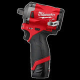 KIT LLAVE DE IMPACTO 1/2" M12: BATERIA 12V. 4AMP M12 BATERIA 12V. 2AMP M12 CARGADOR DE BATERIA M12 GANCHO PARA CINTURON ESTUCHE DE TRANSPORTE MILWAUKEE