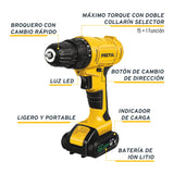 TALADRO INHALAMBRICO 3/8 12V Y KIT CON 35 ACCESORIOS PRETUL ***HAE2025***