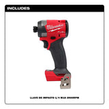 DESTONILLADOR DE IMPACTO HEXAGONAL DE 1/4" FUEL M18 (NO INCLUYE BATERIA SE RECOMIENDA 48111850) MILWAUKEE