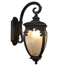 FAROL T/ COLONIAL DE ALUMINIO COLOR NEGRO P/ EXTERIOR 1X26W INCLUYE FOCO MCA CLASS ***HAE 2022***