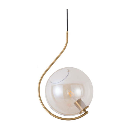 COLGANTE METAL-VIDRIO DORADO/AMBAR E26 CLASS *** HA. LUMI ***