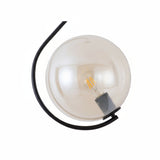 COLGANTE METAL-VIDRIO NEGRO-AMBAR FOCO E26 CLASS *** HA. LUMI ***