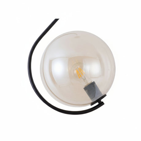 COLGANTE METAL-VIDRIO NEGRO-AMBAR FOCO E26 CLASS *** HA. LUMI ***