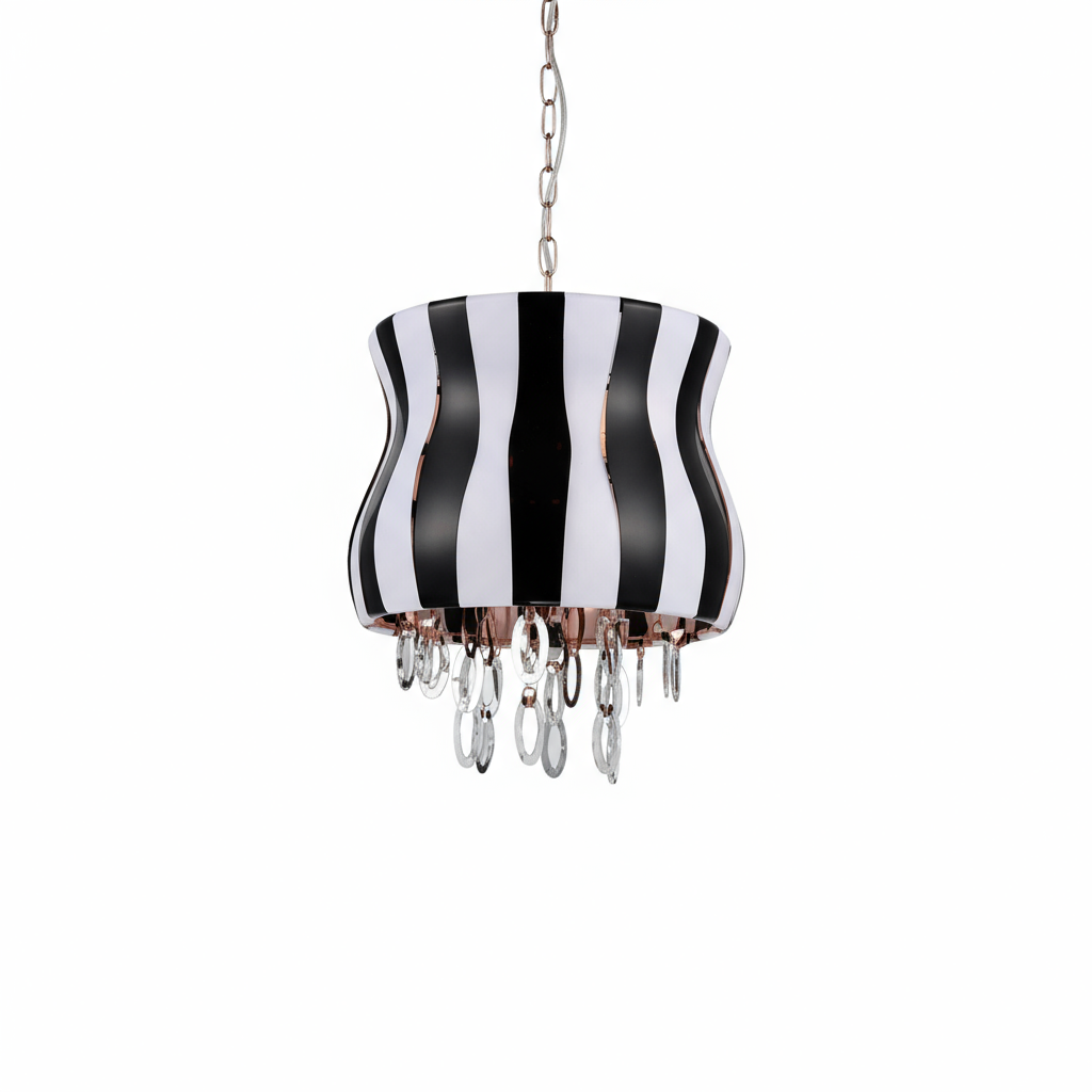 LUMINARIO COLGANTE ESTILO CONTEMPORANEO NEGRO-BLANCO 2XE14 INVLUYE FOCO MCA CLASS *** HASTA AGOTAR 2022 ***