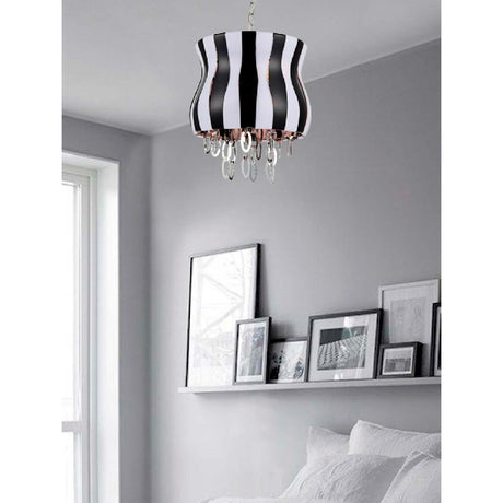 LUMINARIO COLGANTE ESTILO CONTEMPORANEO NEGRO-BLANCO 2XE14 INVLUYE FOCO MCA CLASS *** HASTA AGOTAR 2022 ***